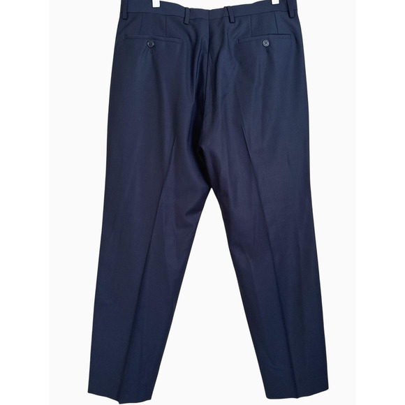 Versace Collection Mens Size 50 (34x28) Navy Wool Straight Dress Pants - Picture 2 of 9